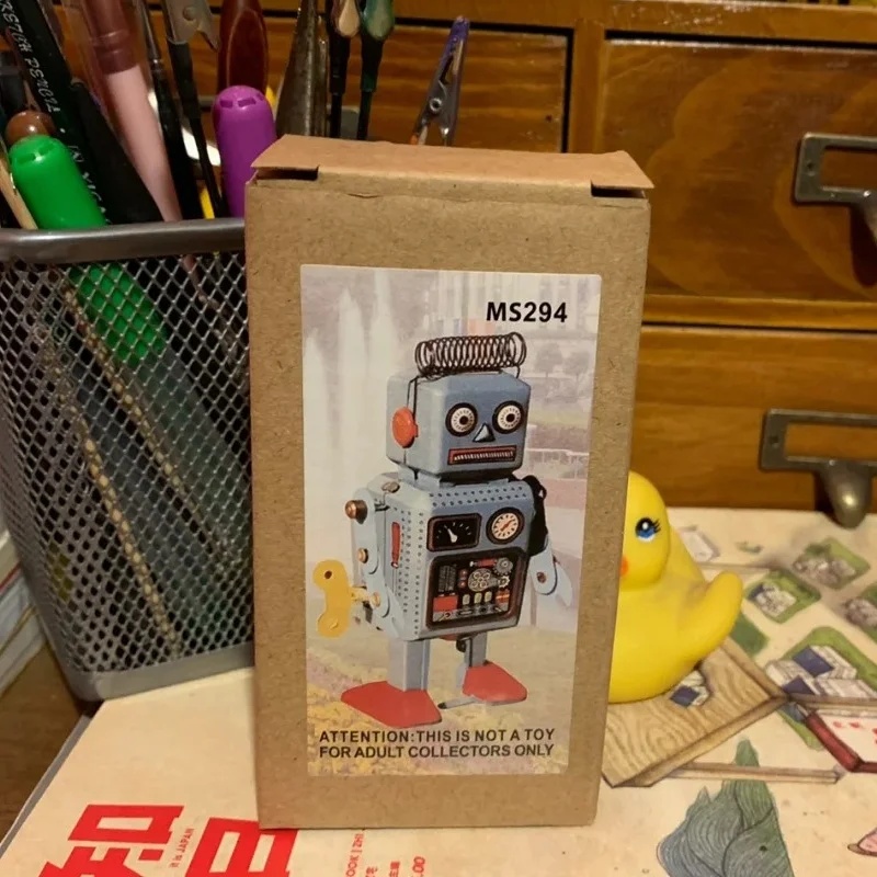 Juguete de relojería de Robot de hierro, Juguetes Retro y nostálgicos, colección de decoración, adorno, figura, figuritas de escritorio, regalos de cumpleaños