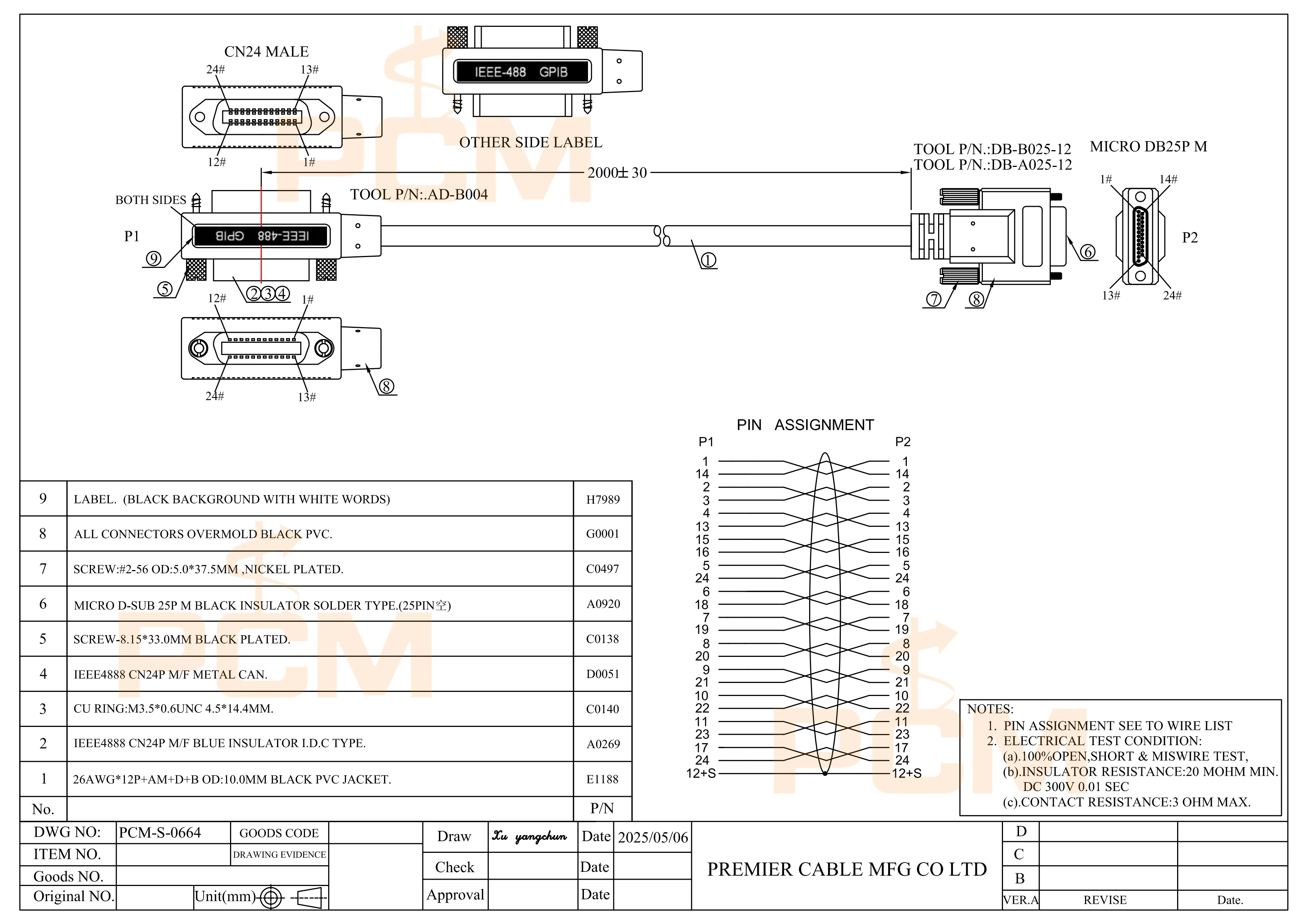 IEEE488 خط التحكم الصناعي اتصال اللوحة الأم خط GPIB كابل إلى مايكرو DB25 مايكرو D 25 دبوس محمية التوصيل NI 183285-02