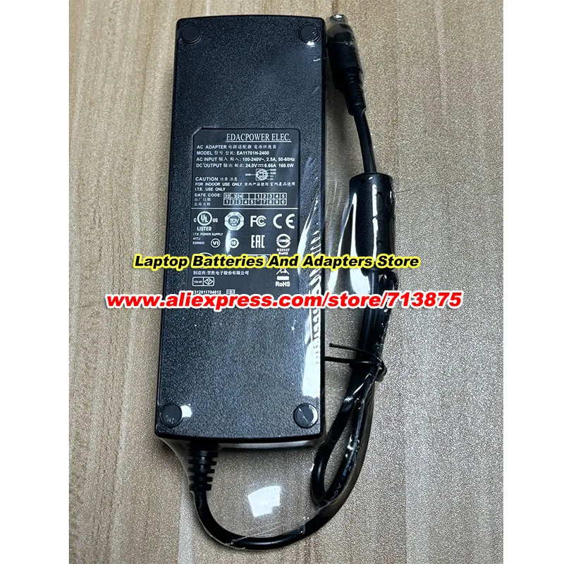 Genuine EA11701N-2400 AC Adapter For EDAC 24V 6.66A 159.84W Power Supply with 4Pins Charger