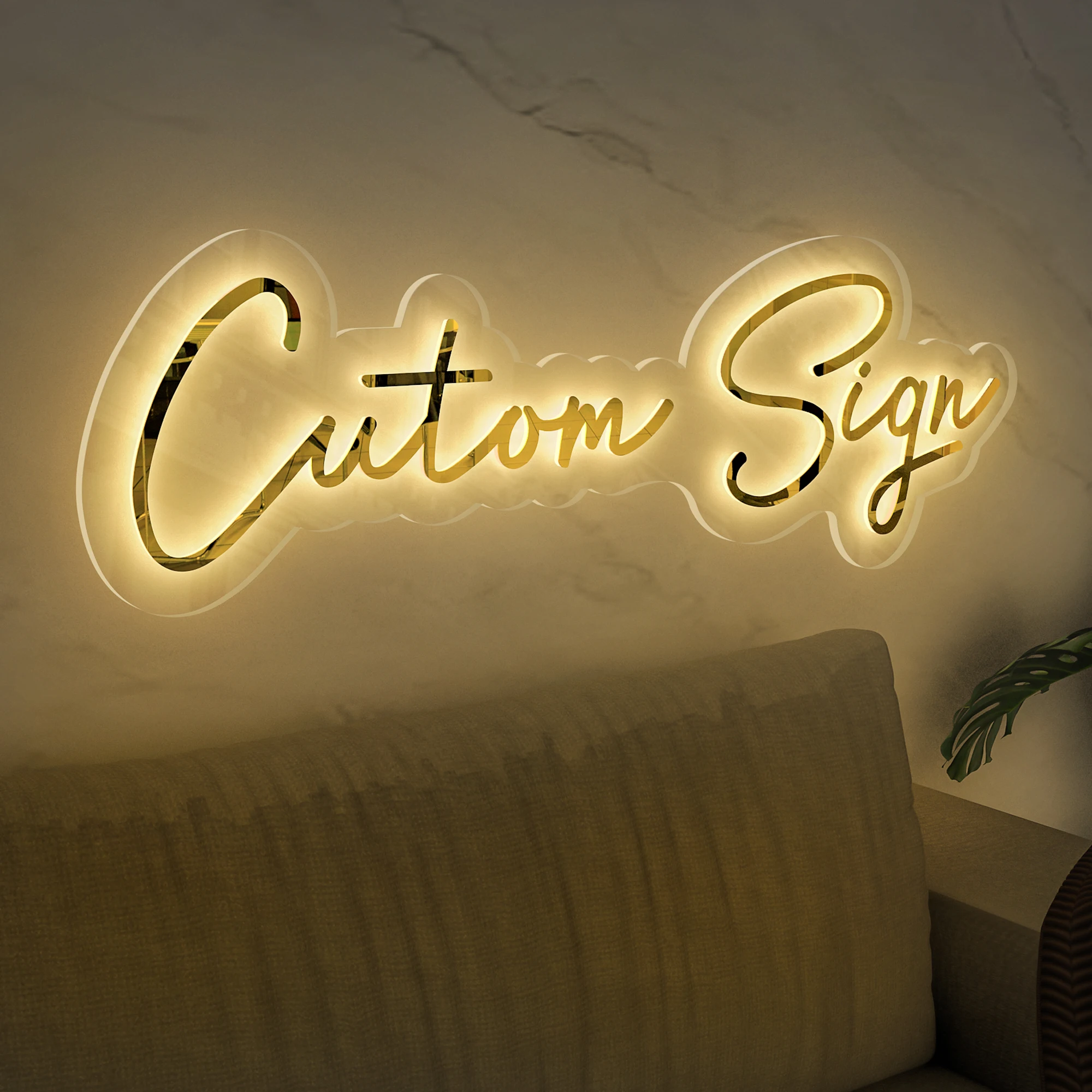 Custom Business Logo 3D Beauty Salon Nail Hair Studio 3D Acrylic Signs Custom Company Name LED Neon Lights Dropshipping