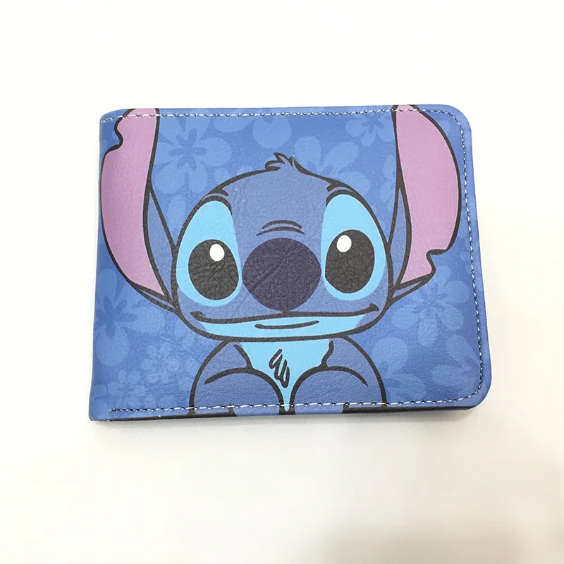 Cute Cartoon Stitch Wallet PU Leather Short Purse for Young with Coin Pocket