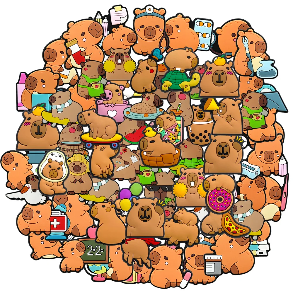 

Случайные 50-100 шт., подвески для обуви «Капибара», аксессуары для обуви, сабо, сандалии для вечеринки, подарки для взрослых, сандалии, украшения