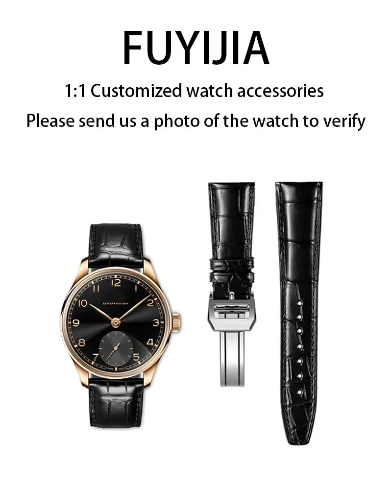 

FUYIJIA Custom PORTUGIESER PORTOFINO Original Watchbands 20*18mm 22*18mm Cowhide Strap Pin Buckle/Folding Buckle Leather Belt