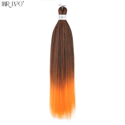 26Inch Easy Braids Hair Synthetic Colourful Pre Stretched Braiding Hair Extensions Jumbo Braids Ombre Yaki Long Straight Hair - Image 34