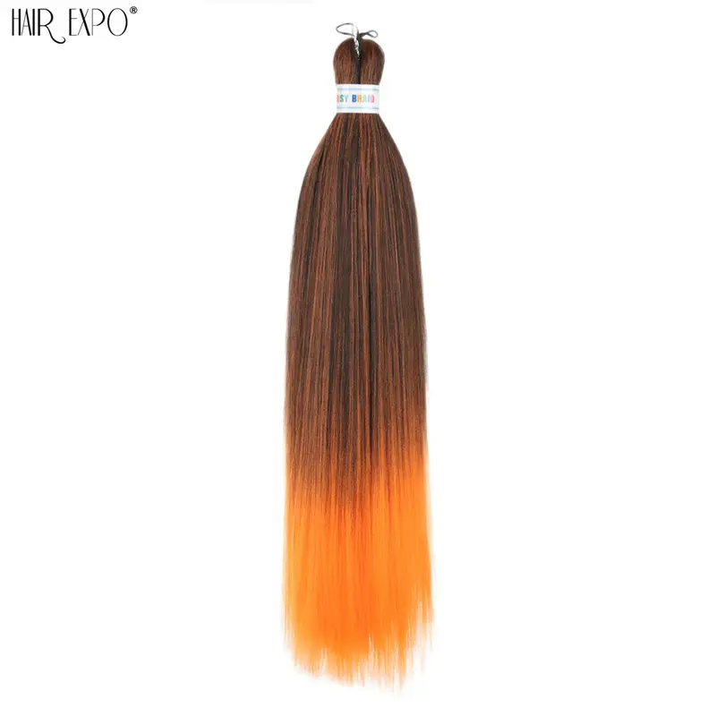 26Inch Easy Braids Hair Synthetic Colourful Pre Stretched Braiding Hair Extensions Jumbo Braids Ombre Yaki Long Straight Hair - Image 34