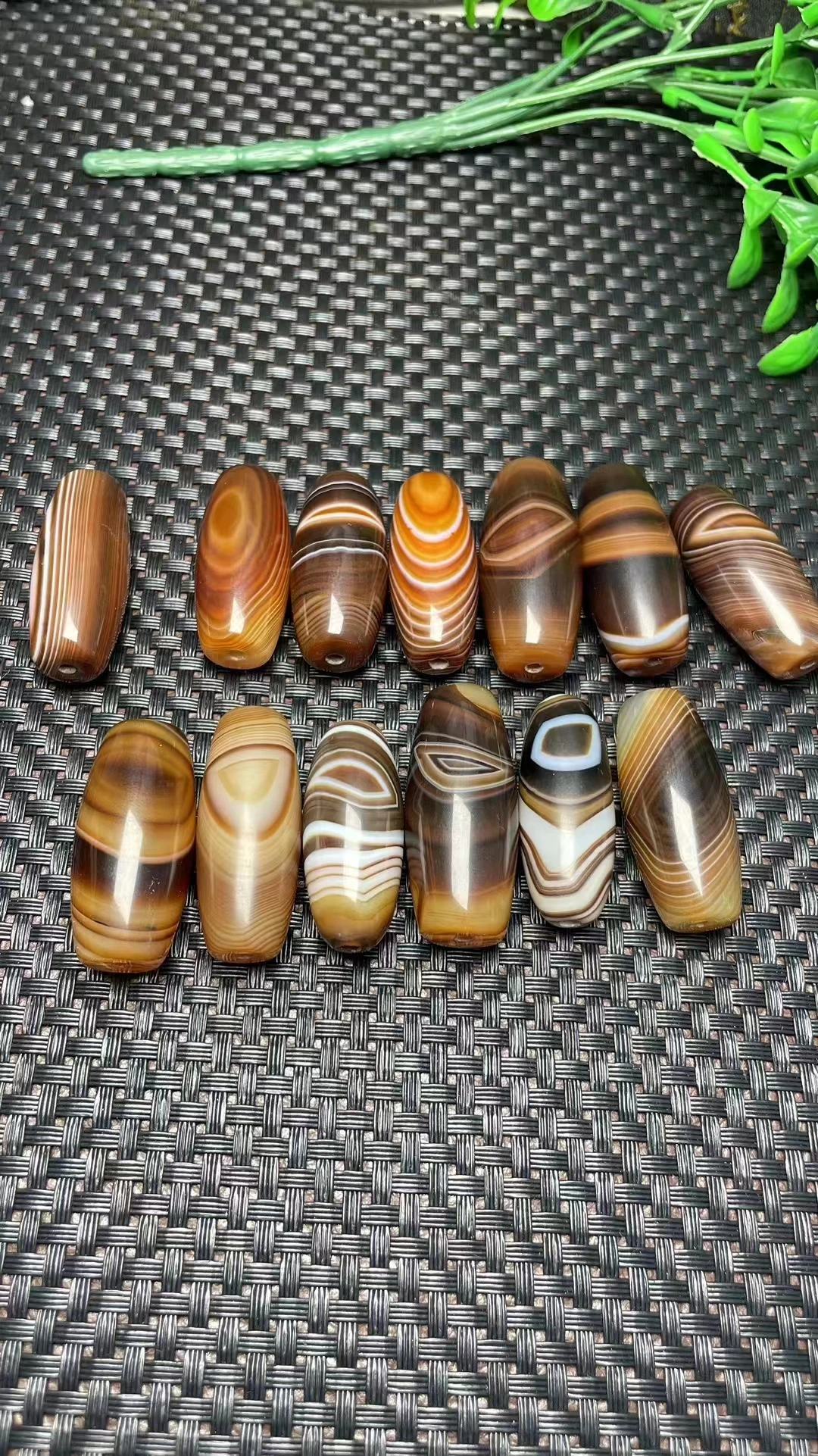 13pcs/lot Silk Agate Time-honored Treasure Tibet Dzi Beads DIY  Men and Women's Fine Jewelry Free Shipping