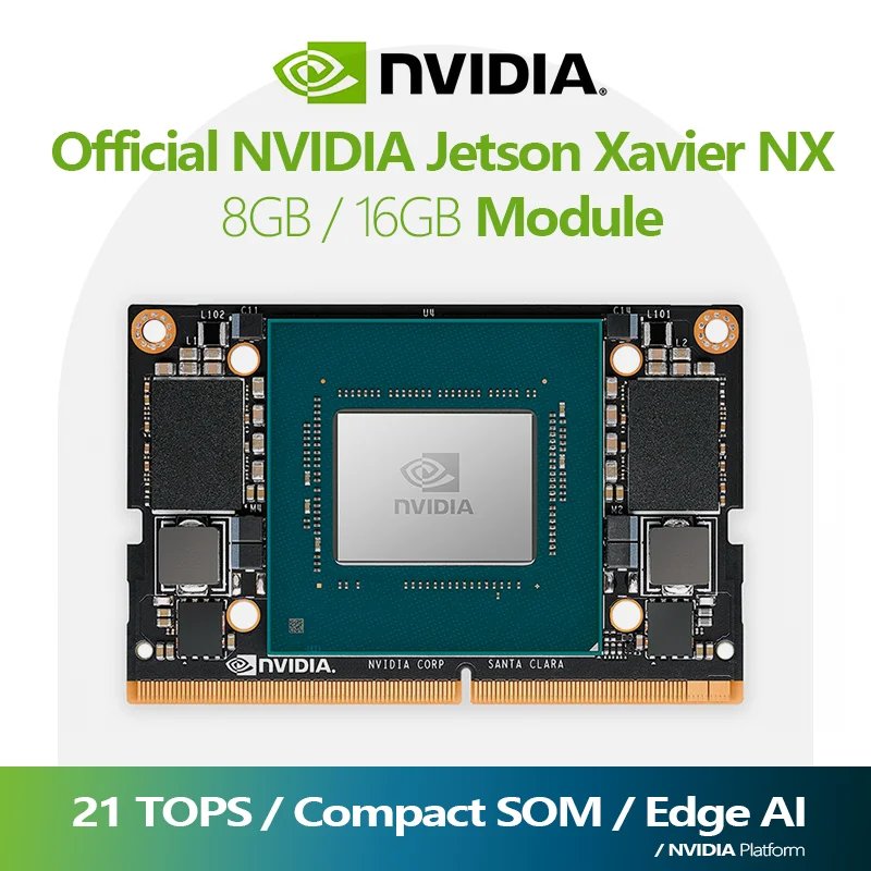 NVIDIA Jetson Xavier NX 8GB/16GB, 21 TOPS AI edge SOM, 384 CUDA cores, 48 Tensor cores, compact high-performance AI platform
