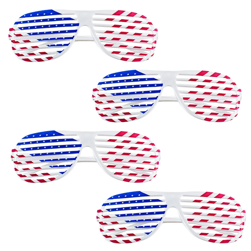 4 قطع من النظارات الشمسية ذات العلم الأمريكي خفيفة الوزن بتصميم ممتع للحفلات التنكرية والرقص كرنفال الدعامة #5