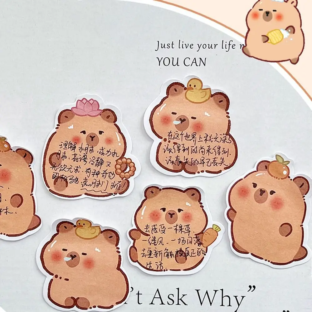 30 Sheets/Pack Ins Capybara Special-shaped Sticky Note Cute Cartoon N Times Posted Sticky High Appearance Level Memo Pad Planner