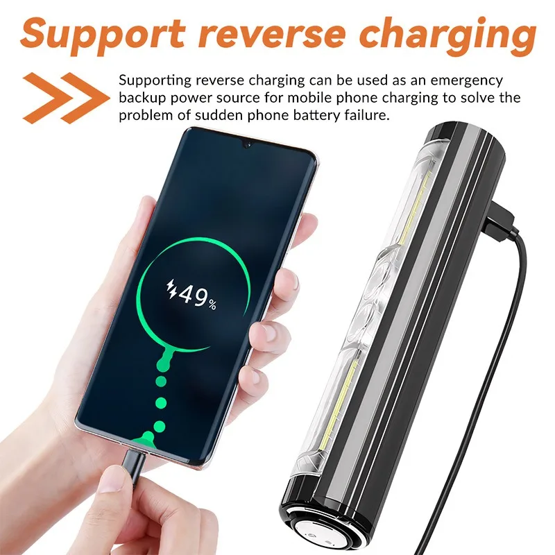 الدراجة الخفيفة الطريق الجبلية السوبر مشرق الدراجات دراجة مصباح المغناطيس هوك نوع C قابلة للشحن عرض الطاقة ضوء أمامي مقاوم للماء