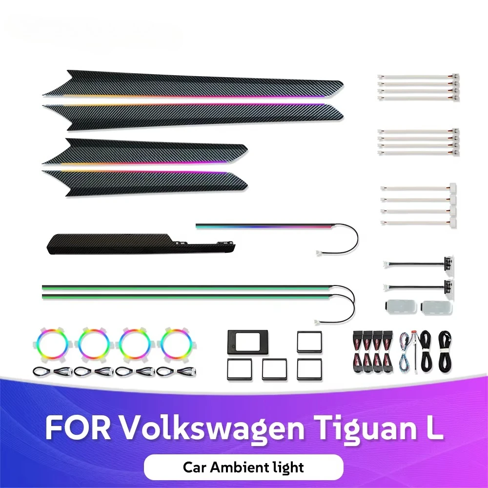 KYNCHO for TIGUAN Lighting Lamp LED Symphony Car Ambient Light 64 Color Automotive Ambient Lighting Auto Interior Lighting