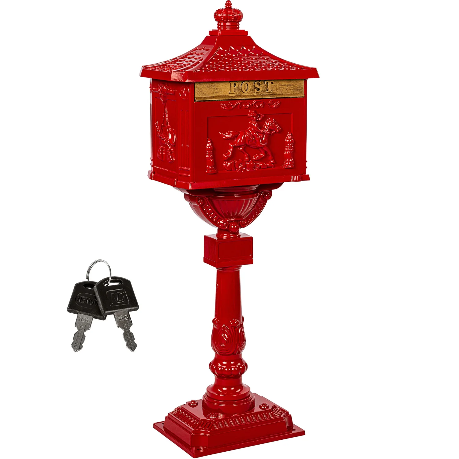 Independent large aluminum crown mailbox Smart outdoor waterproof and anti-theft parcel delivery box with lock and postal servic