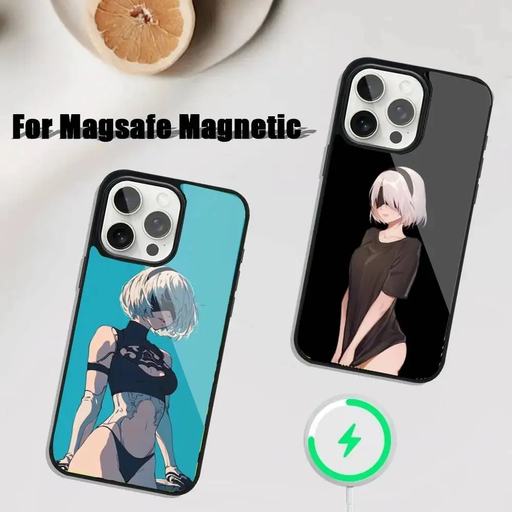 

2b-Niers A-Automata Game Phone Case For iPhone 16,15,14,13,12,11,Plus,Pro,Max Mini Magsafe Magnetic Wireless Charging