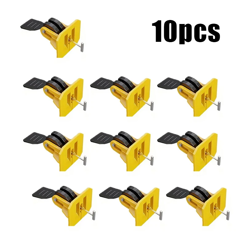 10-pcs Reusable Plastic Tile Leveling System, Handheld Floor Tile Leveler with Replaceable Steel Needles and Positioning Buckles