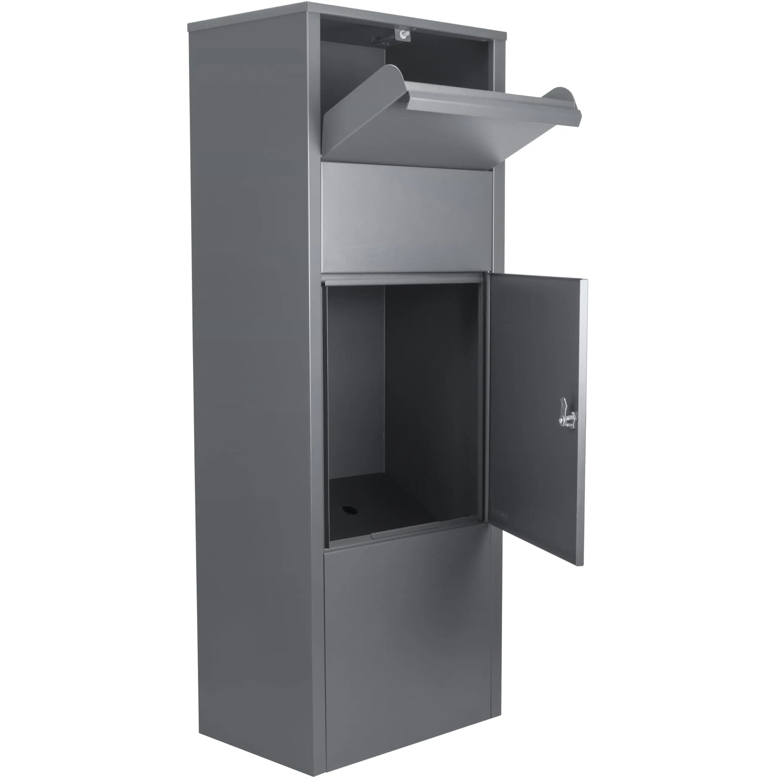 Large Package Delivery Parcel Mail Steel Drop Box for Porch with Tamper-Resistant Drop Slot & Key Lock