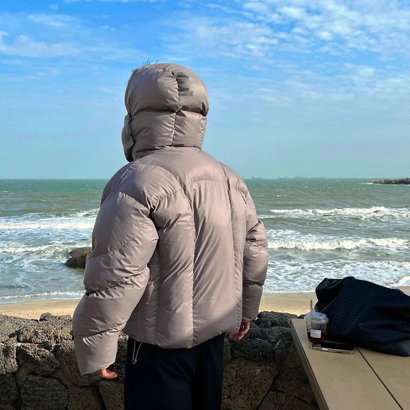 2025 Fashion Parkas Men Winter New Hooded Thickened Warm Flight Jackets Men Solid Color Long Sleeve Unique Loose Comfort Parkas