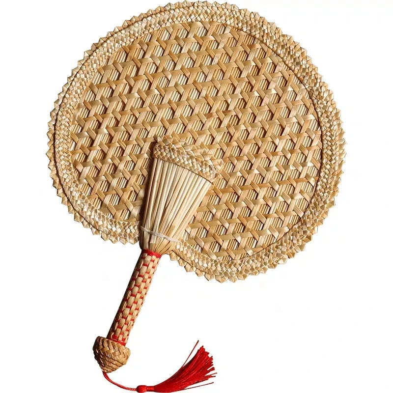 

Retail and Wholesale Pure Natural Palm Leaf Straw Bamboo Yarn Yarn Hand Fan Handmade