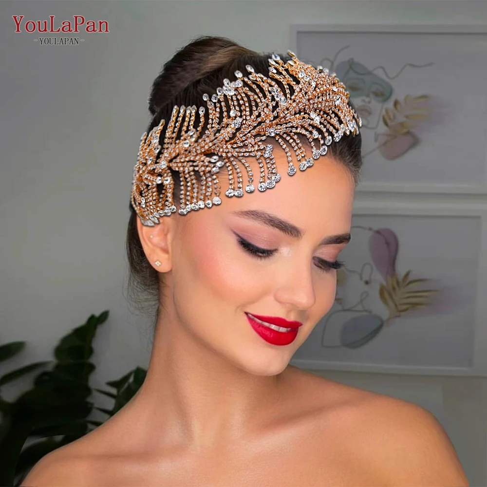 

YouLaPan Bridal Headpiece Handmade Woman Headband for Party Wedding Hair Accessories Bride Headwear Pageant Head Piece HP378