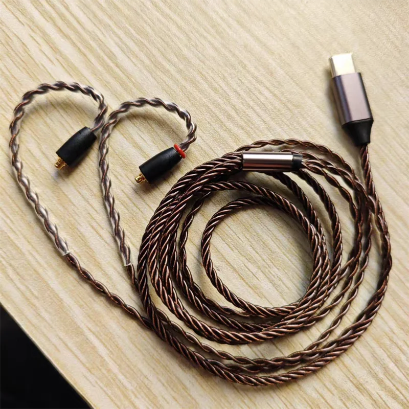 High Quality Litz Twisted Headphone Cable Type-C Plug MMCX Connector Thickened Wire HiFi Audio Cable