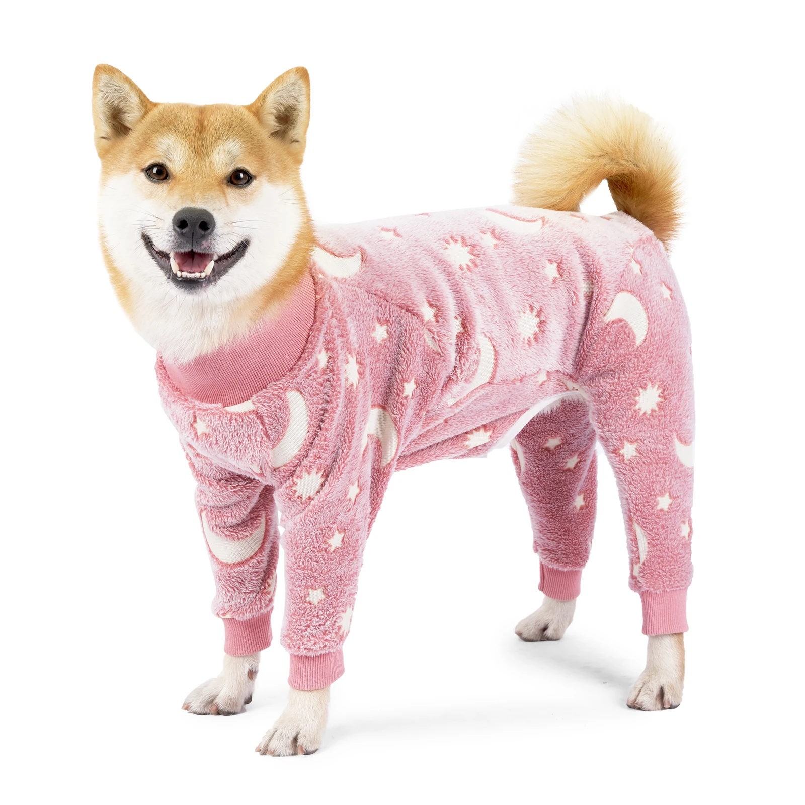 Large Dog Fleece Pajamas Thick Warm Winter Dog Clothes for Medium Big Dogs Stretchy Soft Pet Jumpsuit Cold Weather Coat Outfit