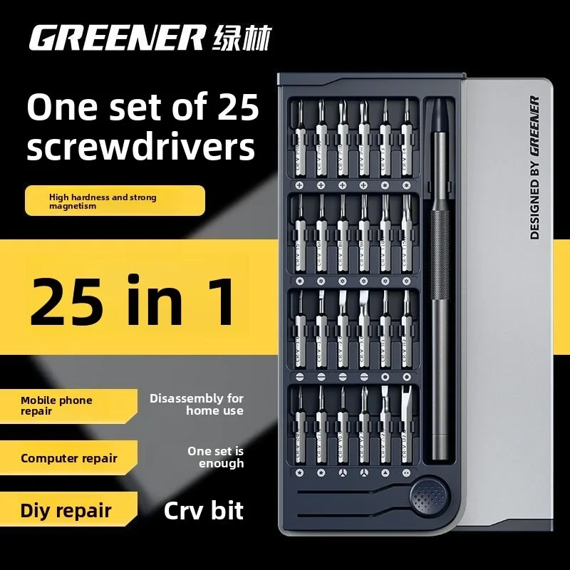 

Green Forest 25 in 1 Precision Screwdriver Set Multi functional Manual Repair Tool iPhone Camera Glasses Magnetic Screwdriver