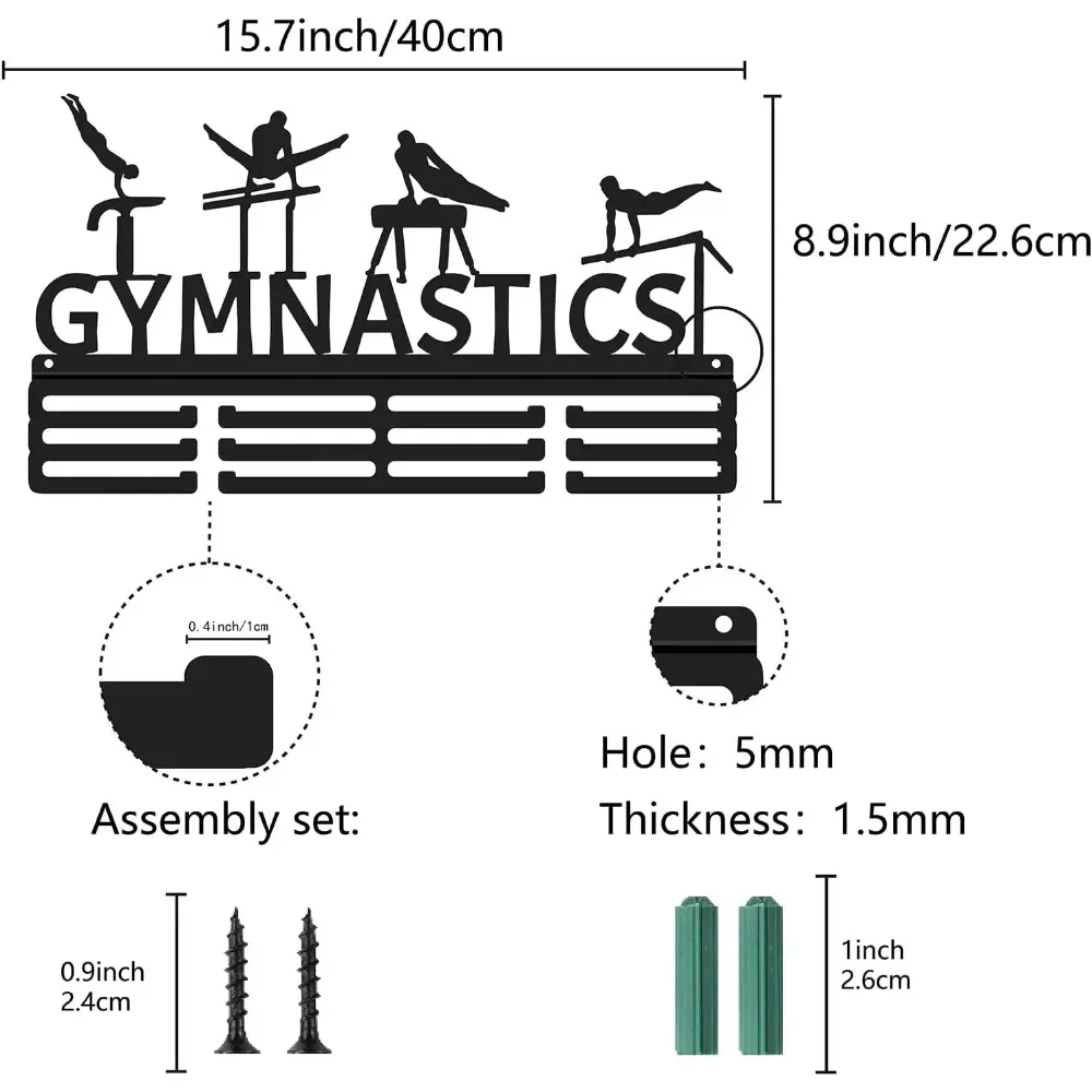 Gymnastics Medal Hanger Display Sports Medal Holder Iron Competition Wall Hanging Rack Frame Hook Display for Athletes Players