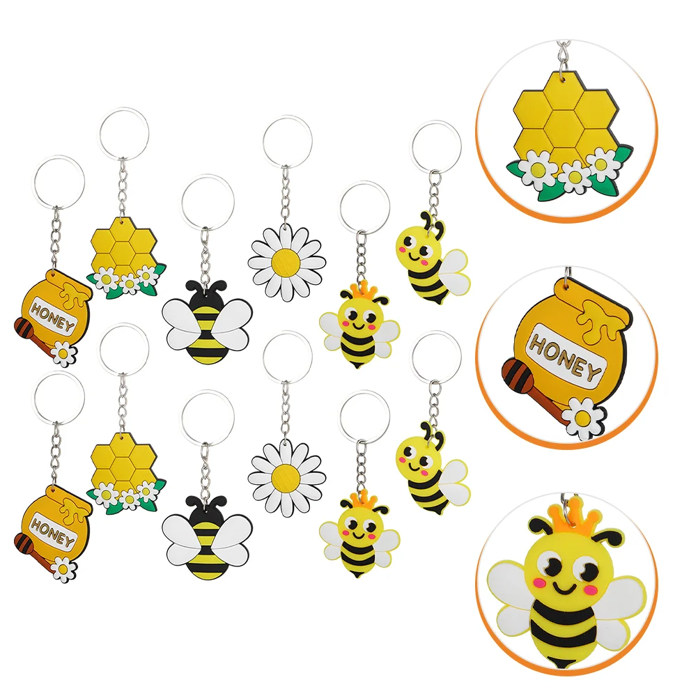 12 Pcs Baby Purse Key Chain Chains Women Decorate Bee Keyring Backpack Keychain Party Decorations Mother