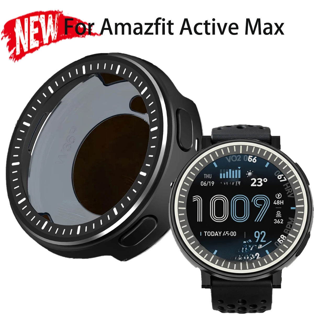 Metal Cover for Huami Amazfit Active Max Protective Case with Markings Anti-drop Bumper for Amazfit Active Max Decorate Shell