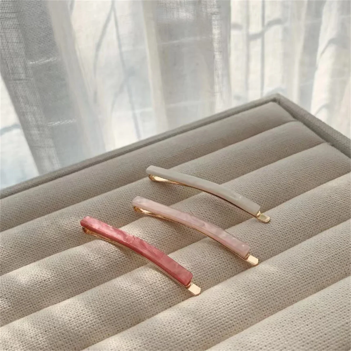 3 قطعة/المجموعة خلات المشابك بسيطة مستطيلة هندسية مقاطع الشعر دبوس الشعر الجانب دبابيس لطيف الحلو النساء إكسسوارات الشعر