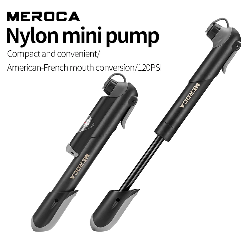 MEROCA Highway Mountain Bicycle Inflator Mini Portable Household Inflator, nozzle conversion in the United States and France