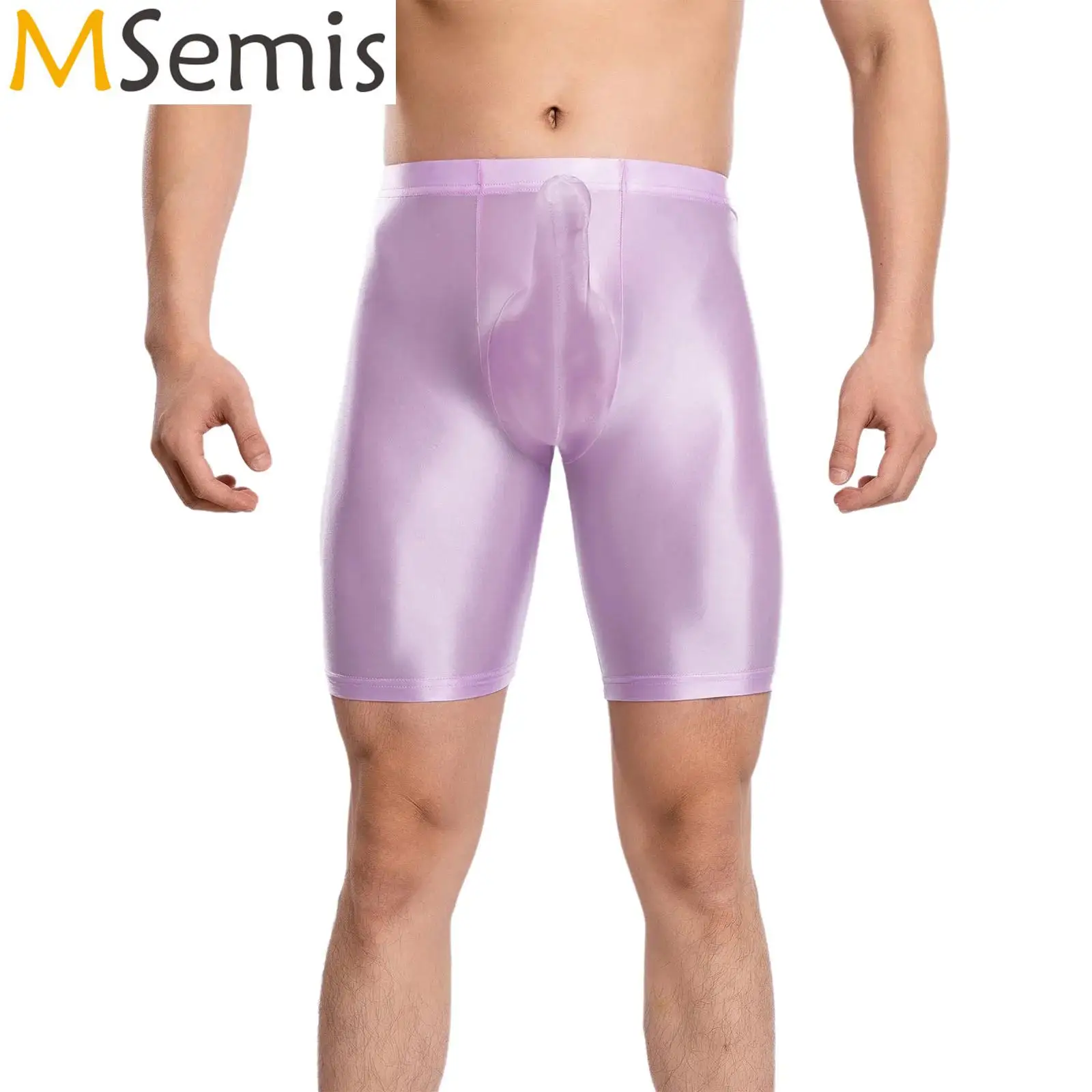 ملابس سباحة رجالي لامعة سراويل بوكسر زيت الفيل بلون سراويل للسباحة غمد الحقيبة الملابس الداخلية السراويل كمال الاجسام ملابس النوم #1