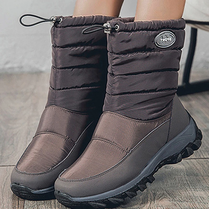 Women Boots Snow Plush Ladies Shoes Waterproof Women Shoes Zipper Boots Ladies Keep Warm Soft Botas Mujer Women's Winter Shoes