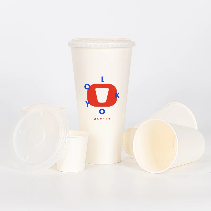 custom.LOKYO Take Away White Big Size 44oz Cola Cup Pla Degradable Custom 1.3L Disposable Paper Cup Cold Drink - view 4