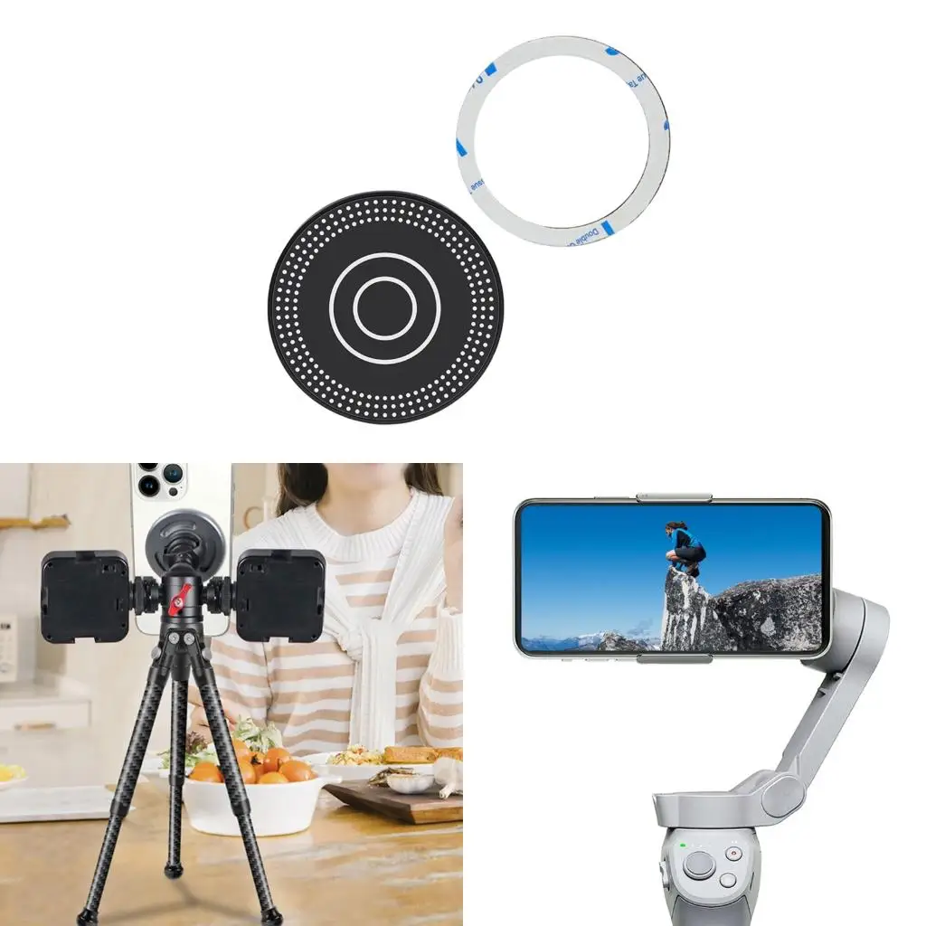 1/4in Screw Hole Phone Holder Base for Ball Head Gimbals Phone Stand Quick Setup Aluminum Anti Slip Mount Base
