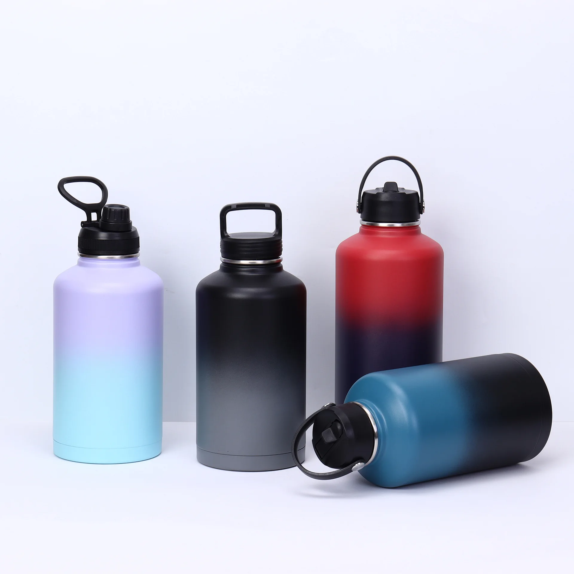 

Большая емкость для улицы, нержавеющая сталь 304, ручная изолированная бутылка для воды, спортивная колба, 64 унции, портативный охлаждающий термос, чашка