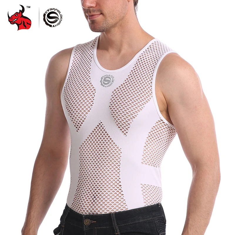 

Summer Men's Motorcycle Moisture-wicking Vest Jacket Quick Drying Breathable Mesh Tight fit Motorcycle Clothes Sweat-wicking