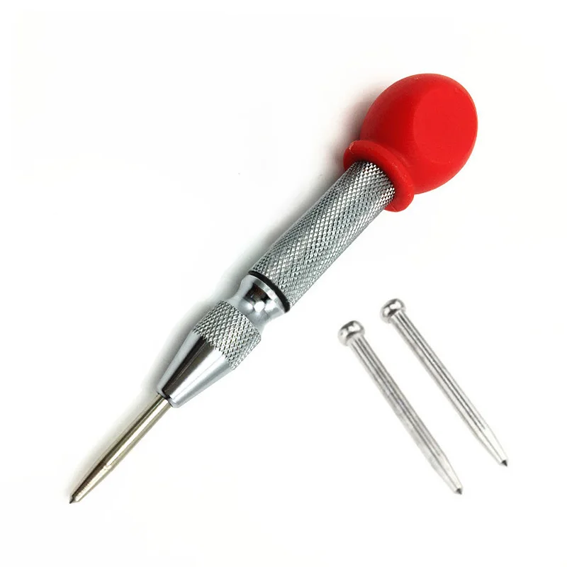 Locator Hole Punch Spring Loaded Automatic Center Pin Punch Marking Hole Rotary Tool With 2 Pcs Points Set Hand Tools