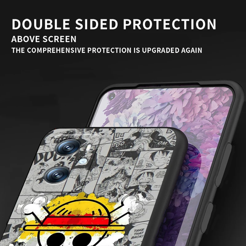 Comics One Piece Anime Luffy For OPPO Find X6 X5 X3 A54S A5 A94 A16 A53S A57 A74 A72 A98 A78 A96 A9 5G Black Funda Phone Case