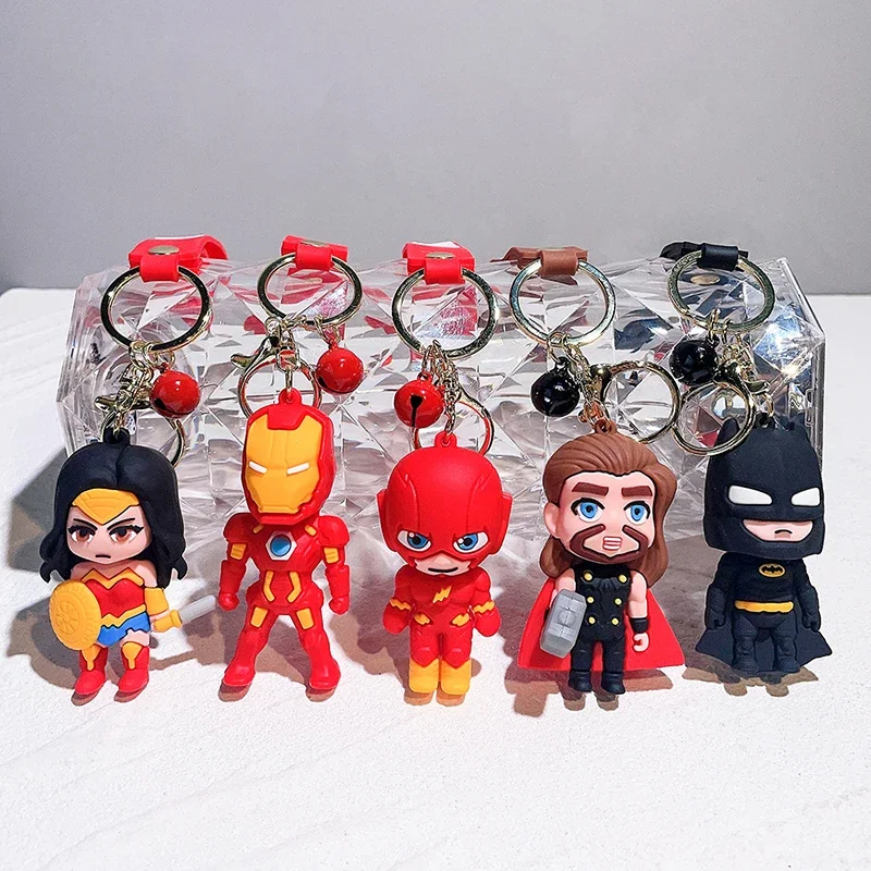 Creative Classic Avengers Marvel Superhero Spider-Man Iron Man Captain America Hulk Car Charm Bag Keychain Couple Pendant Gift