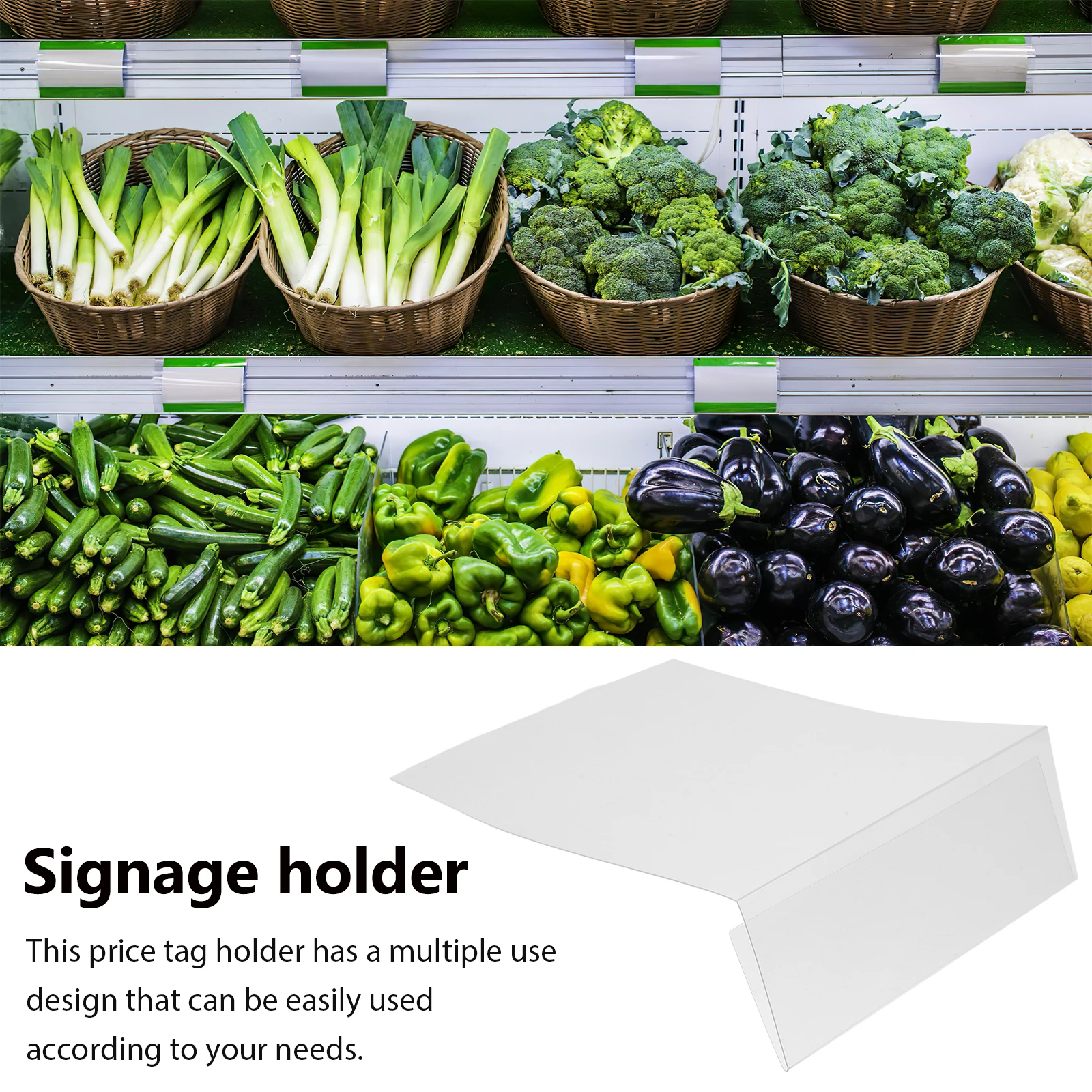 

12pcs Price Display Sign Label For Supermarket Shelf Stand Wear-Resistant Transparent Retail Accessories Stable Sign Holder