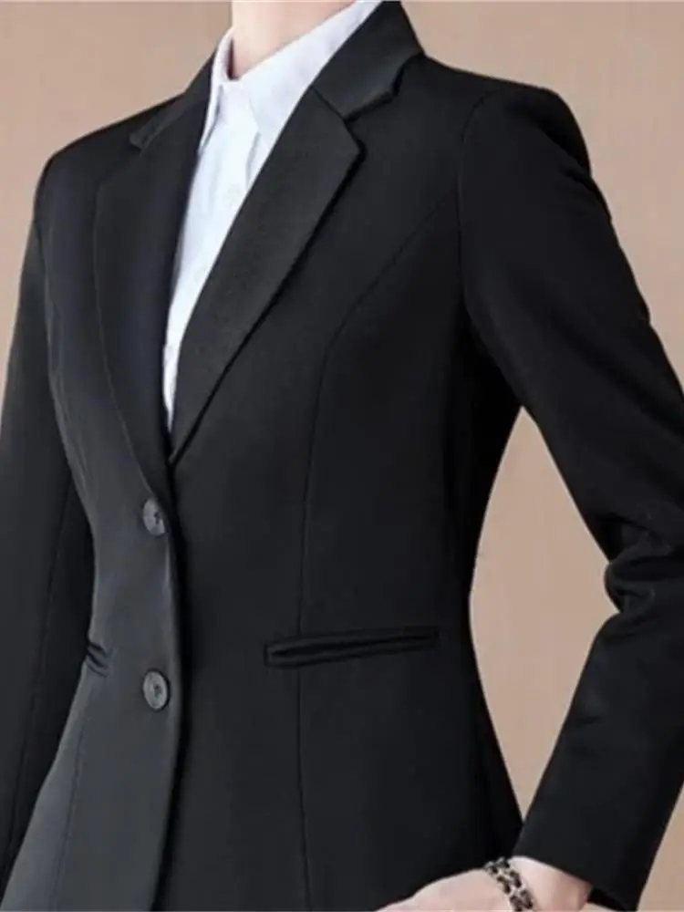 

Модный приталенный женский костюм в корейском стиле: пиджак для офиса, профессиональный дизайн, весна-осень, новинка