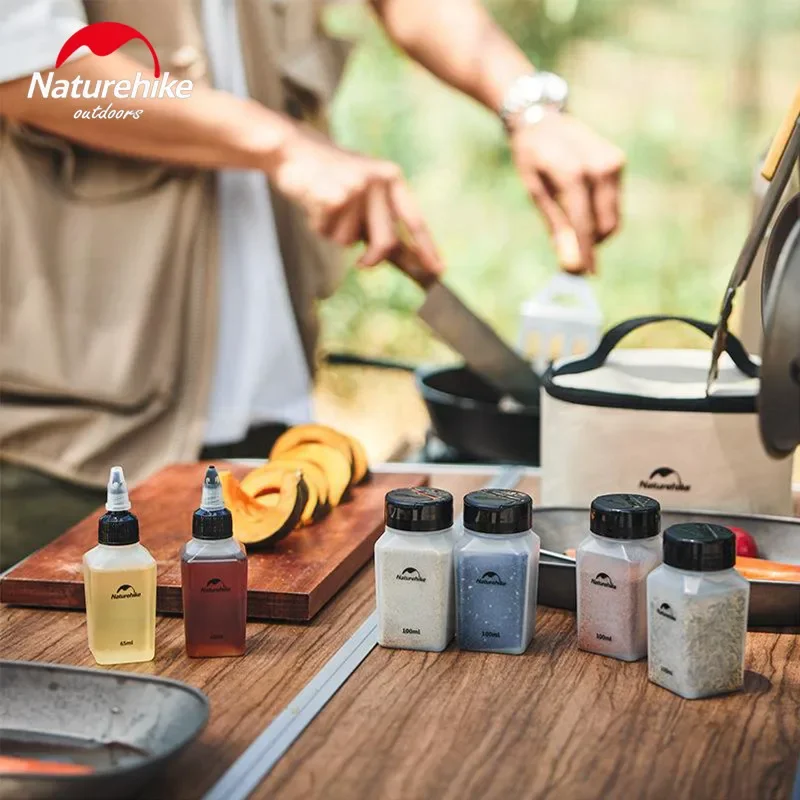 Naturehike  Spice Container Set Portable Seasoning Jar Condiment Bottle Storage Camping Kitchen Picnic Barbecue Liquid Powder