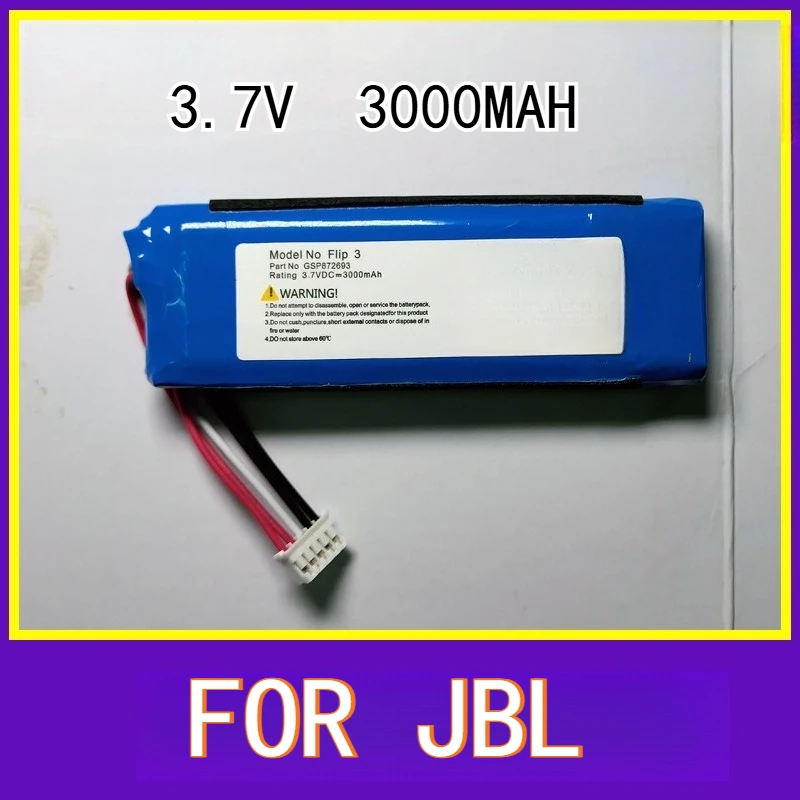 

Аккумулятор 3000 мАч для JBL Flip3, литиевая батарея Kaleidoscope 3 Audio, плата защиты GSP872693, перезаряжаемая батарея