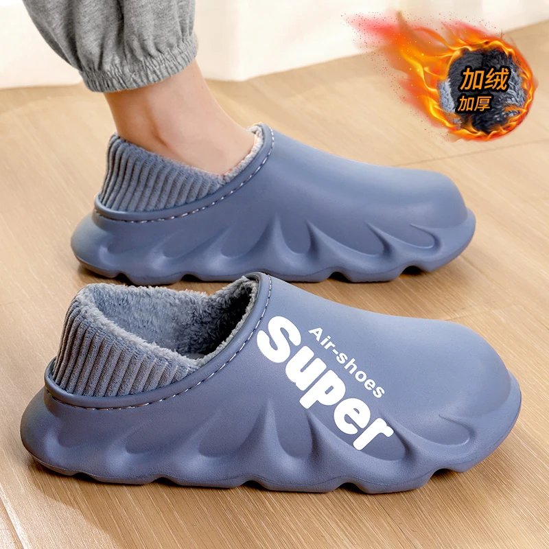 

TZLDN Winter Men Warm Shoes Home Cotton Shoes Outdoor Waterproof Couple Snow Shoes Women Casual Shoes Indoor Slipper Bedroom