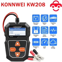 KONNWEI KW208 Car Battery Tester 12V 100 to 2000CCA Cranking Charging Circut Tester Battery Analyzer 12 Volts Battery Tool BM550