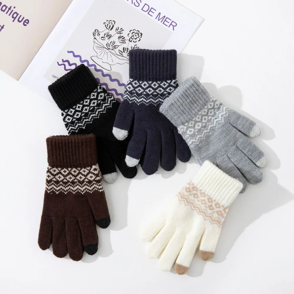 Neue Touchscreen-Winterhandschuhe, warme gestrickte Touchscreen-Handschuhe, Vollfinger-Fahrhandschuhe, Outdoor-Sportarten