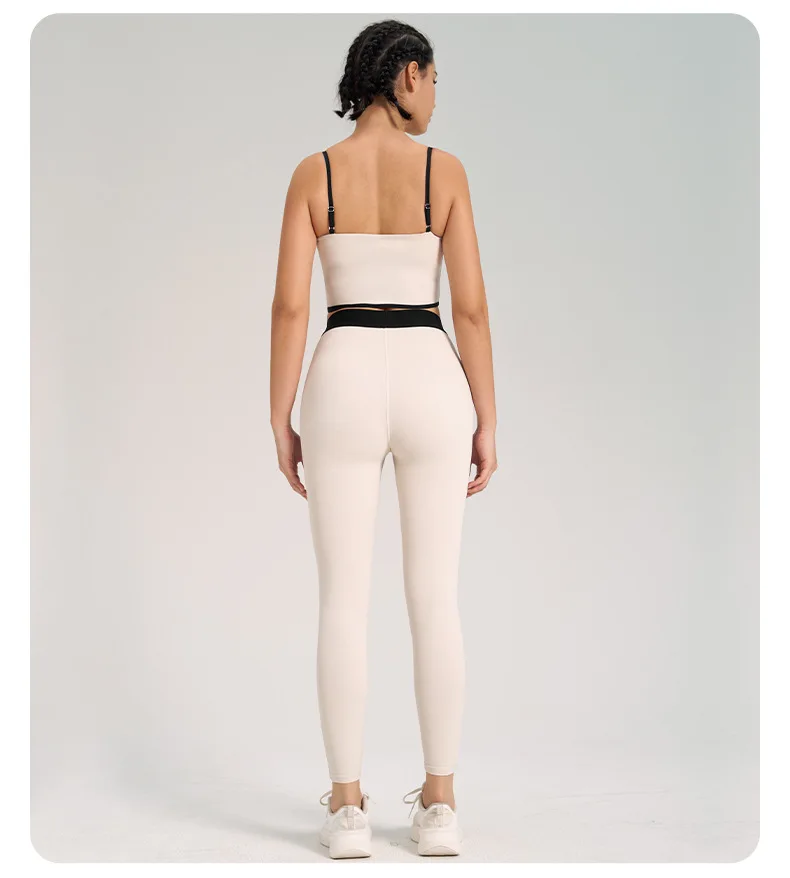 1/ 2 Piece Yoga Sets Nylon Sports Bra Leggings Gym Suit Workout Clothing Running Tights Pad Tube Tops Activewear