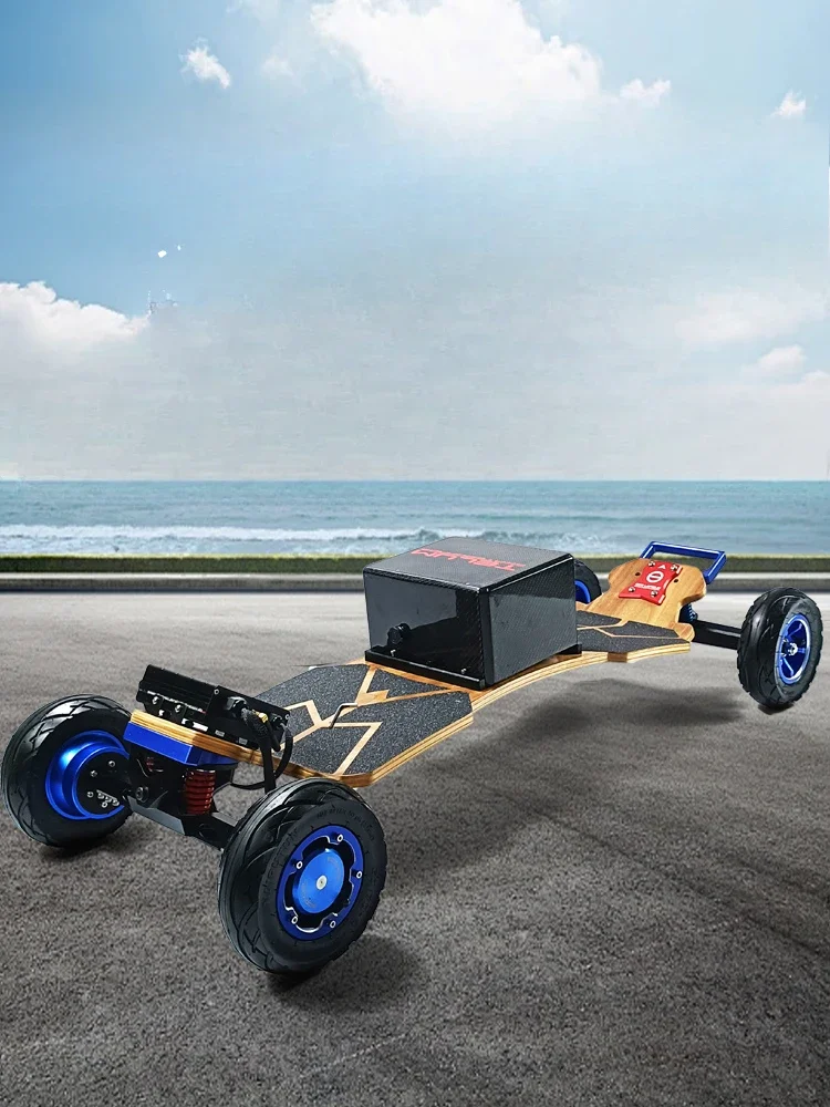 All terrain high-speed electric adult off-road skateboard four-wheel drive long endurance station riding scooter