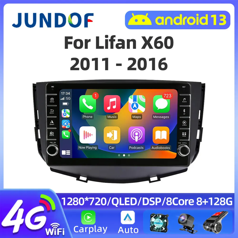 

2 Din Android 12 Car Radio Multimedia Video Player For Lifan X60 X 60 2011 - 2016 Navigation GPS Carplay Auto Stereo 4G RDS DVD