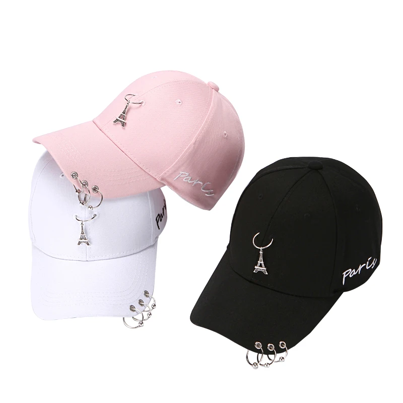 White Spring Iron Hoop Hat Female Summer Men\'s Korean Casual All-Match Fashionmonger Japanese Peaked Cap New Baseball Cap